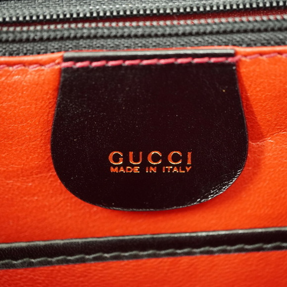GUCCI Black Leather Bamboo Shoulder Bag with Strap - Picture 11 of 11